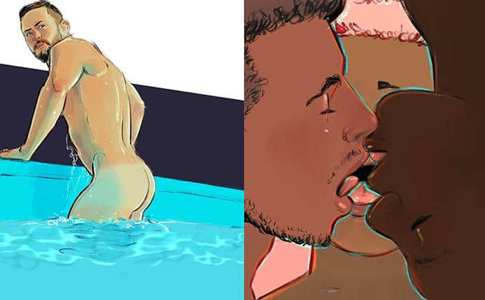 伦敦酷儿画家绘出男体情爱、同性，以及笔触动人的阳刚之美 -4