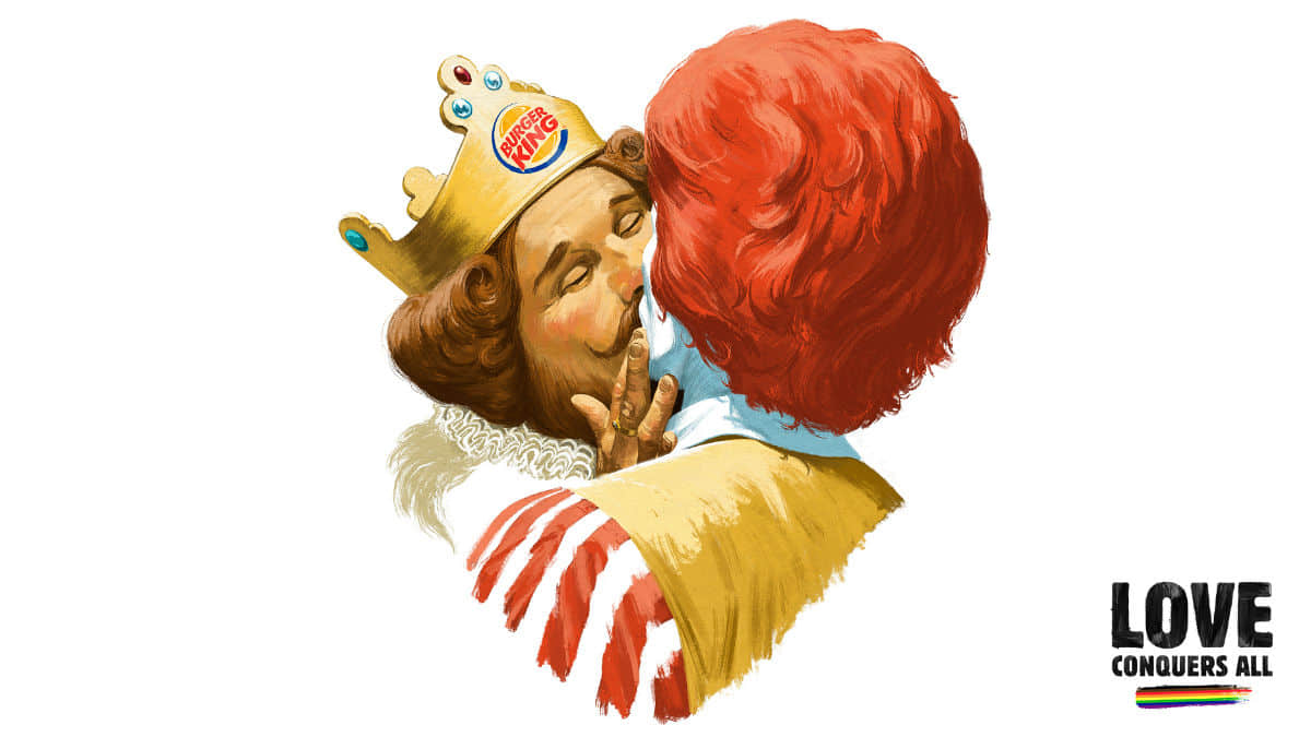 世纪大和解？芬兰汉堡王激吻麦当劳叔叔：爱征服一切！ -2